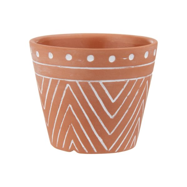 Geometric Style Terracotta Pot