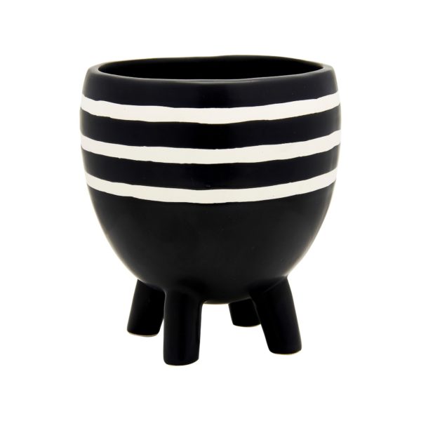 Monochrome Striped Pot