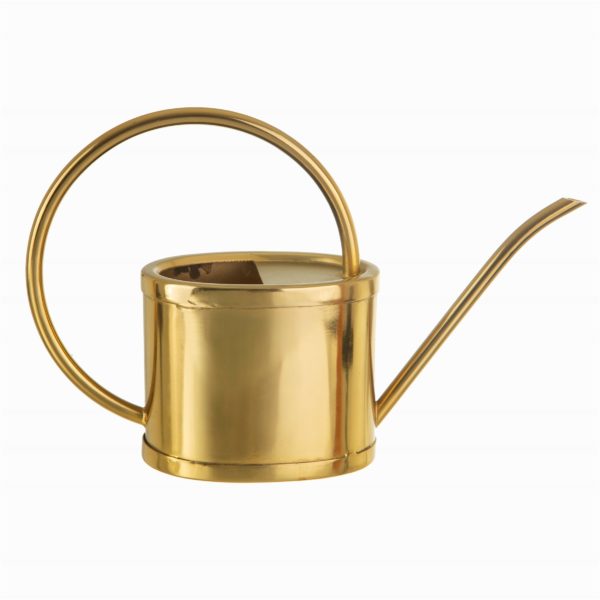 Gold Watering Can White Background