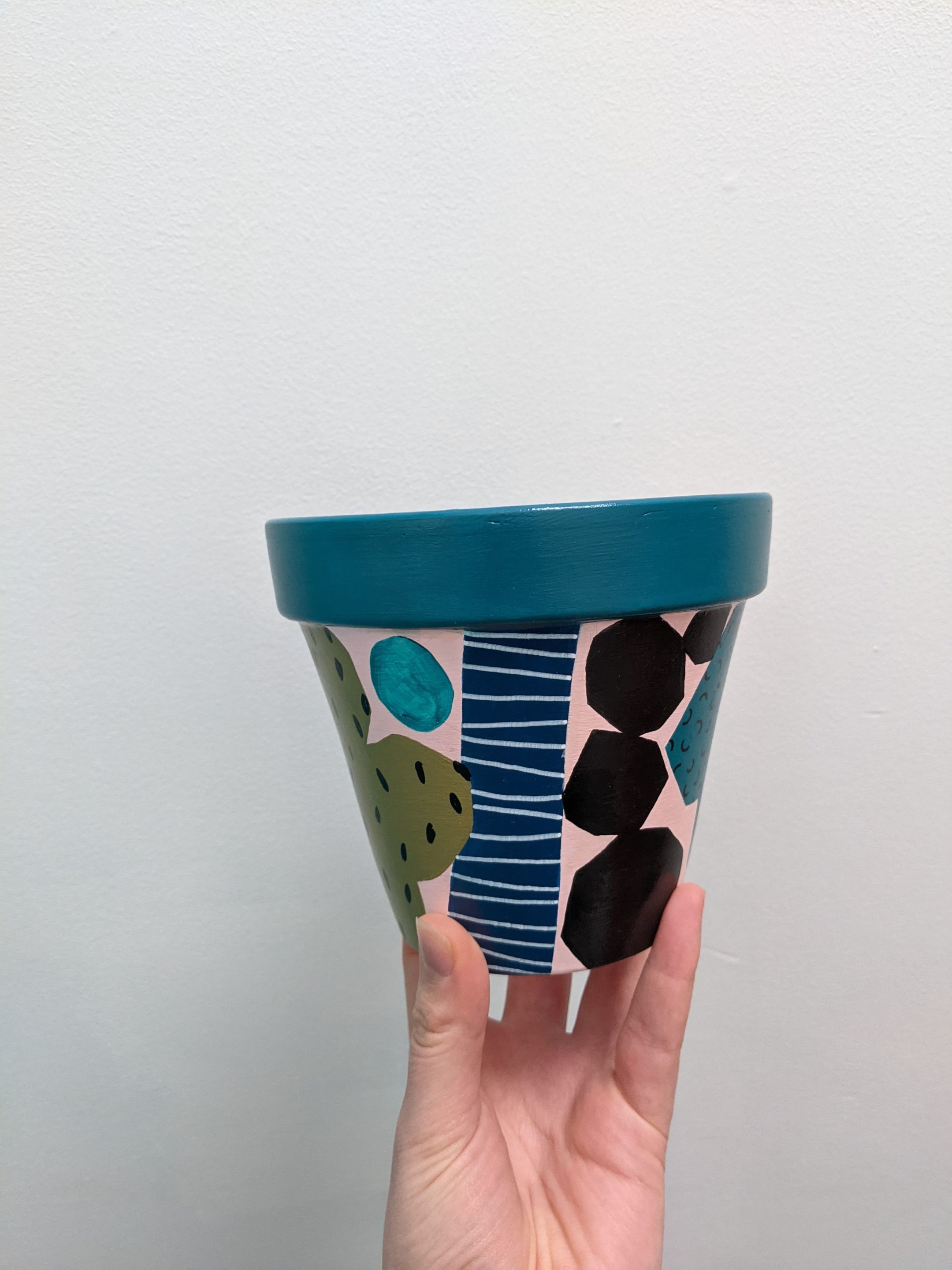 Abstract Painted Plant Pot
