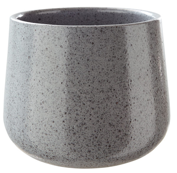 Grey speckled plant pot