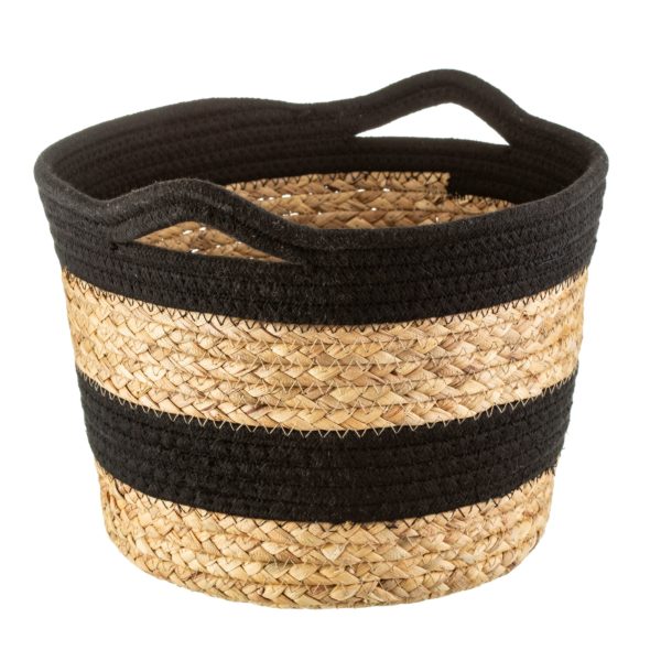 Black Rope & Seagrass Storage Basket