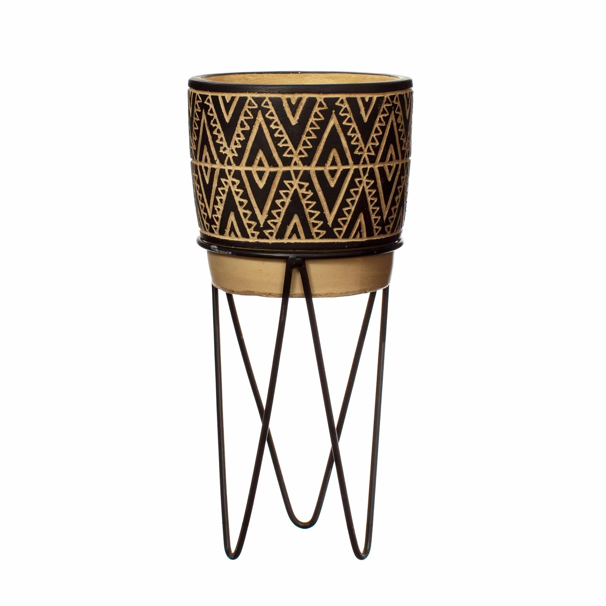 Patterned Plant Pot with Fitted Stand